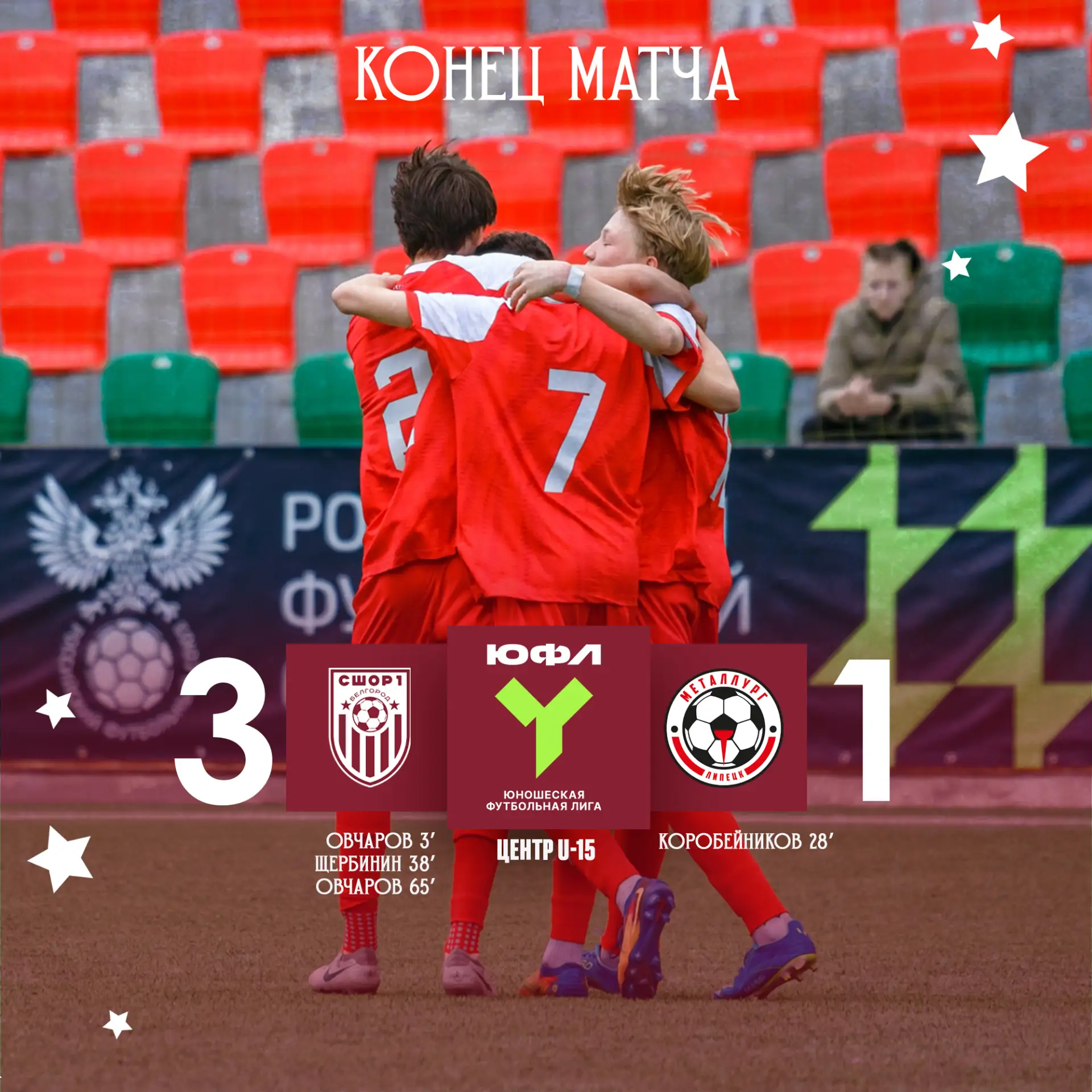 🔥🔥🔥
Сыграны игры четвёртого тура ЮФЛ Центр

Команда 2011 г.р. одержала победу, а парни 2010 года 