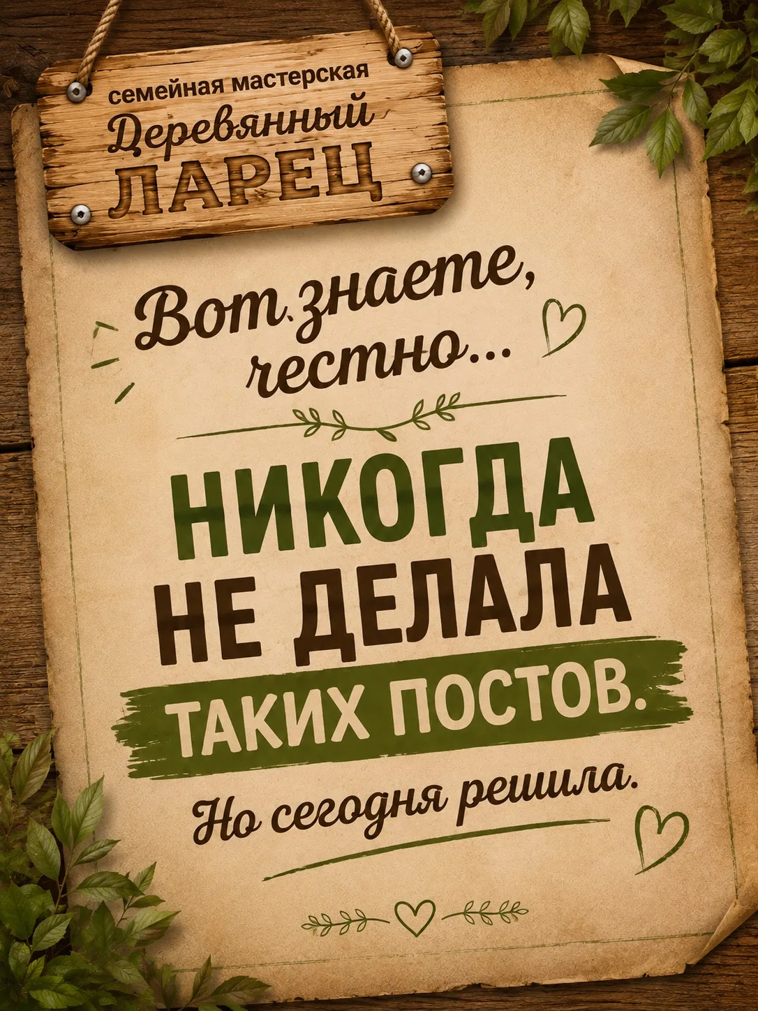 Вот знаете, честно… никогда не делала таких постов. Но сегодня решила.