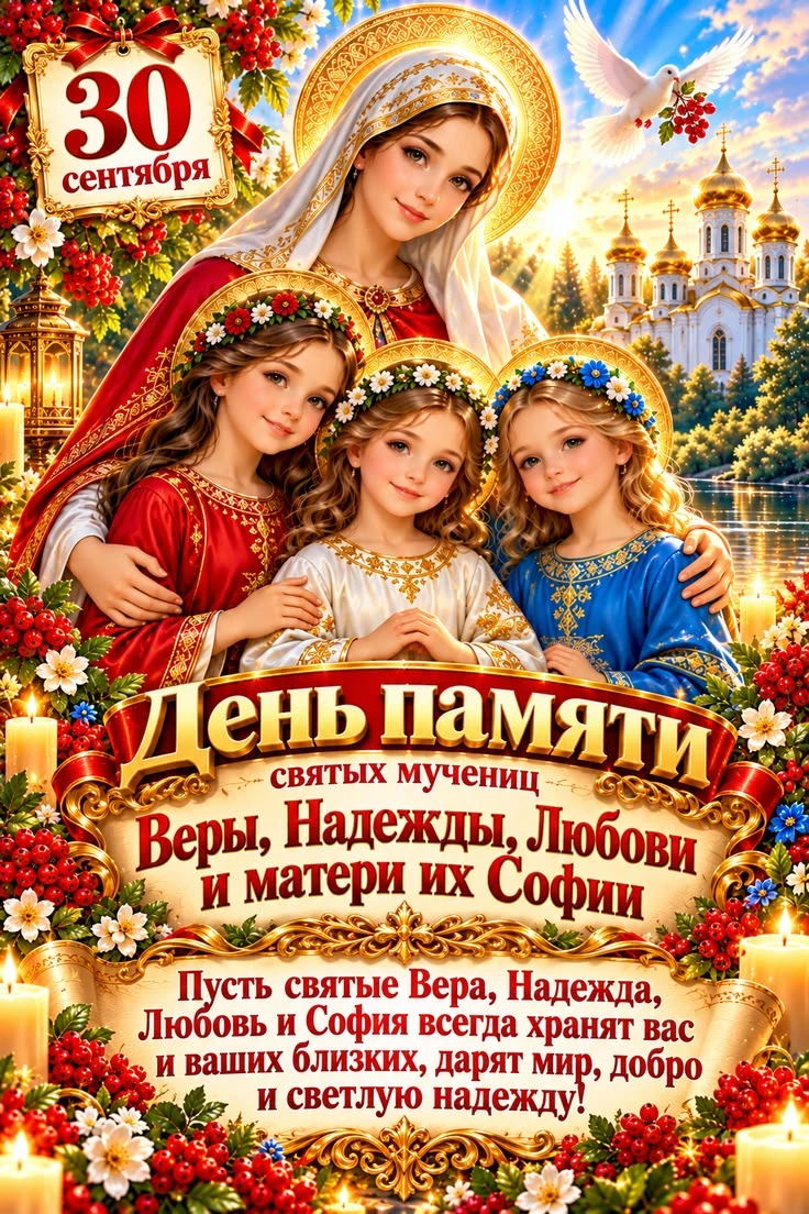 🌹🌹🌹С Днём памяти святых мучениц Веры, Надежды,
