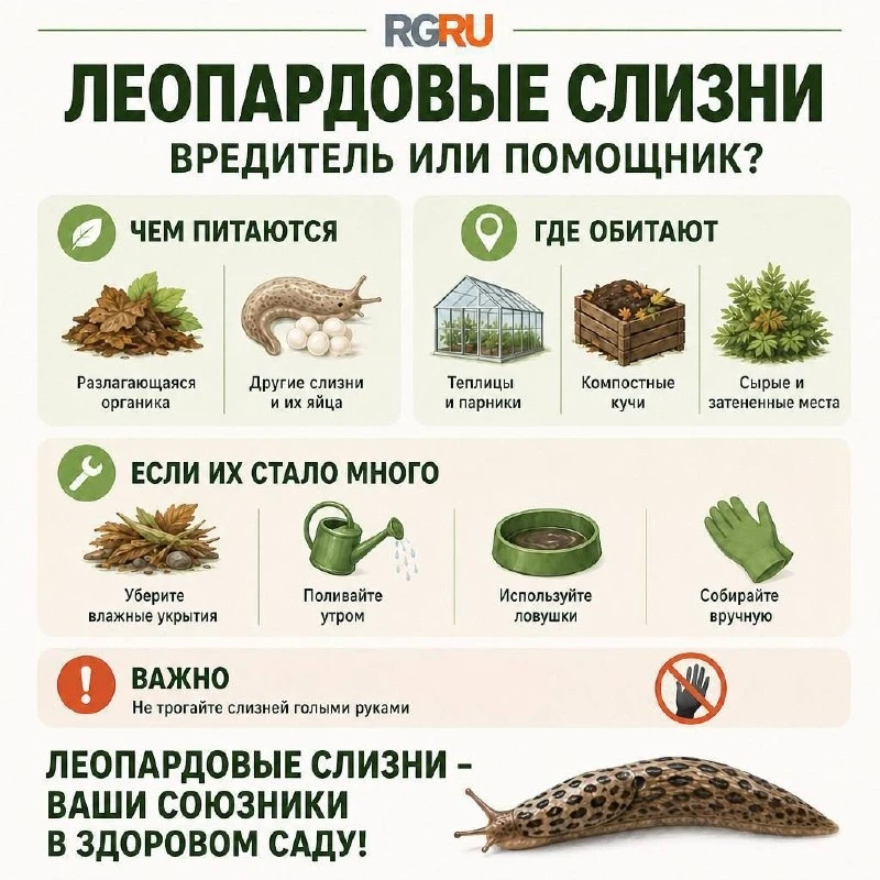 На смену испанским слизням в Москве и Подмосковье приходит новый крупный моллюск — леоп...