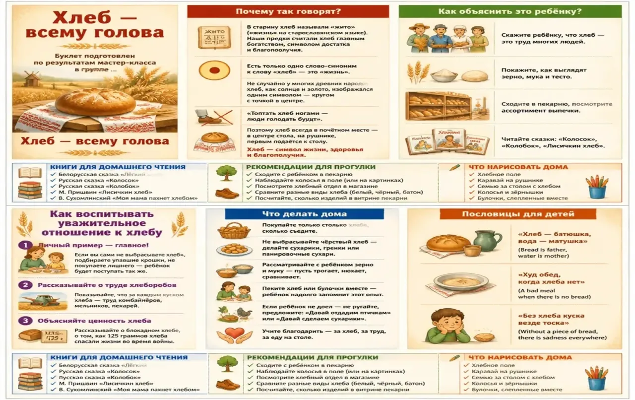 🍞 «ХЛЕБ — ВСЕМУ ГОЛОВА» — эту пословицу знают все. Но как объяснить её смысл ребёнку 4...