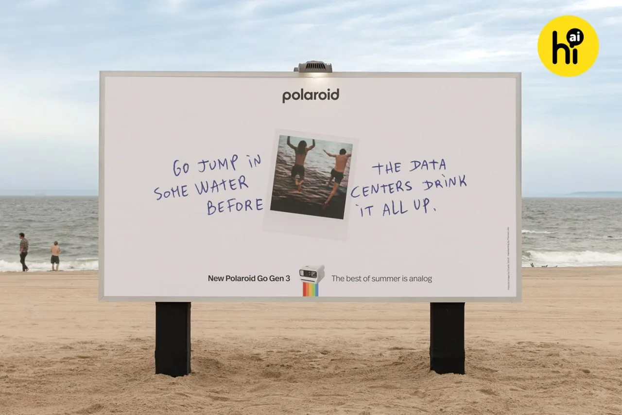 Билборд с таким призывом установил Polaroid на пляже Кони-Айленд в Нью-Йорке.