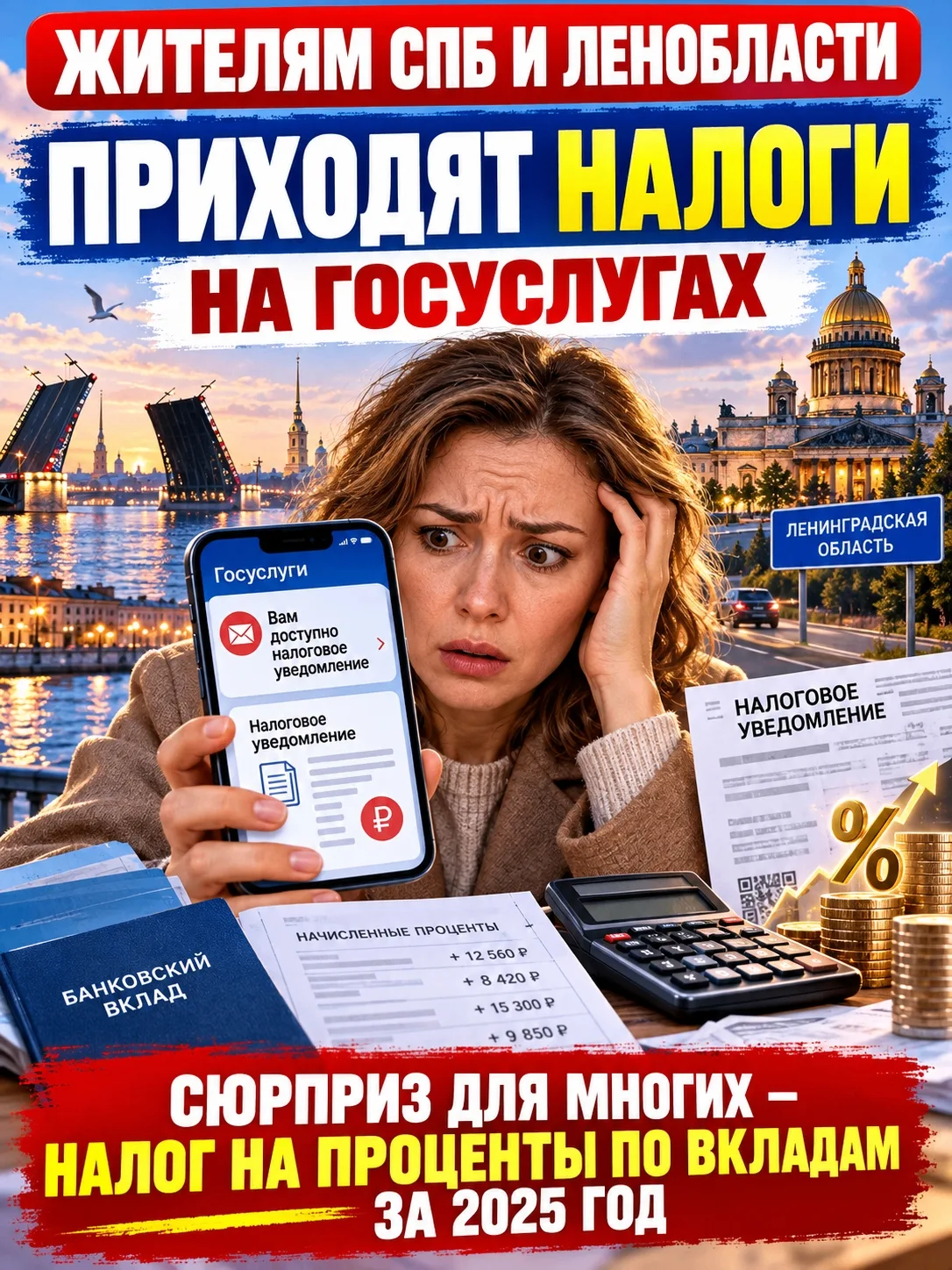 Жители Петербурга и Ленинградской области начали получать налоговые уведомления за 2025...