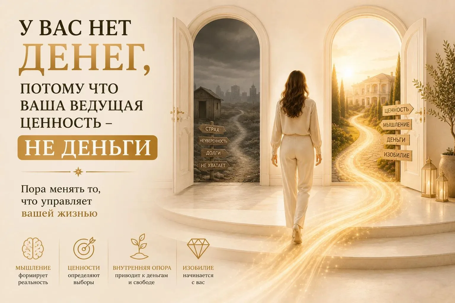 У вас нет денег, потому что что ваша ведущая ценность - не деньги