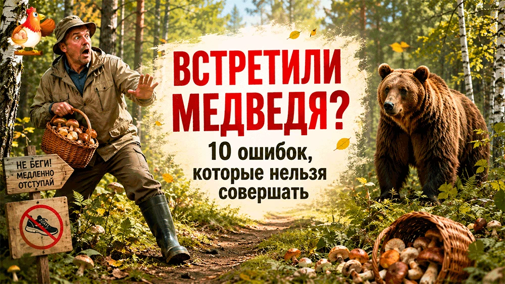 Встретили медведя в лесу? 10 ошибок нельзя совершать и вернетесь домой с грибами, а не ...