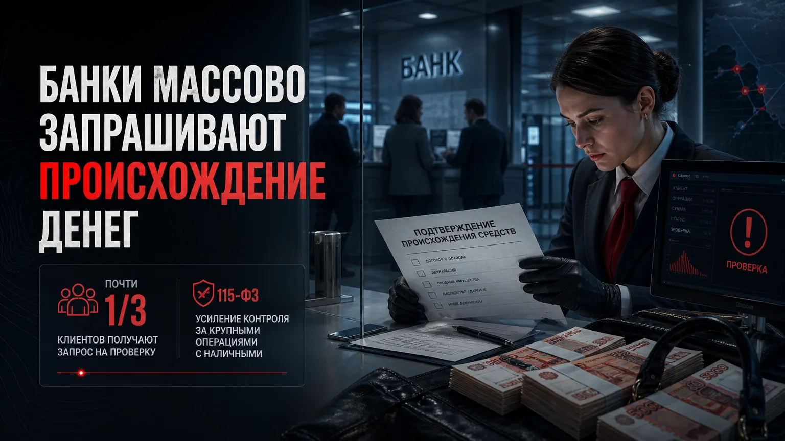 🏦 Банки массово запрашивают у россиян происхождение денег