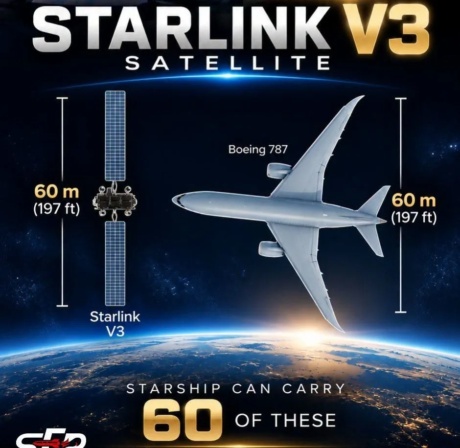 Starship впервые вышел на орбиту. 26 новых спутников Starlink V3 по 2 тонны каждый разв...