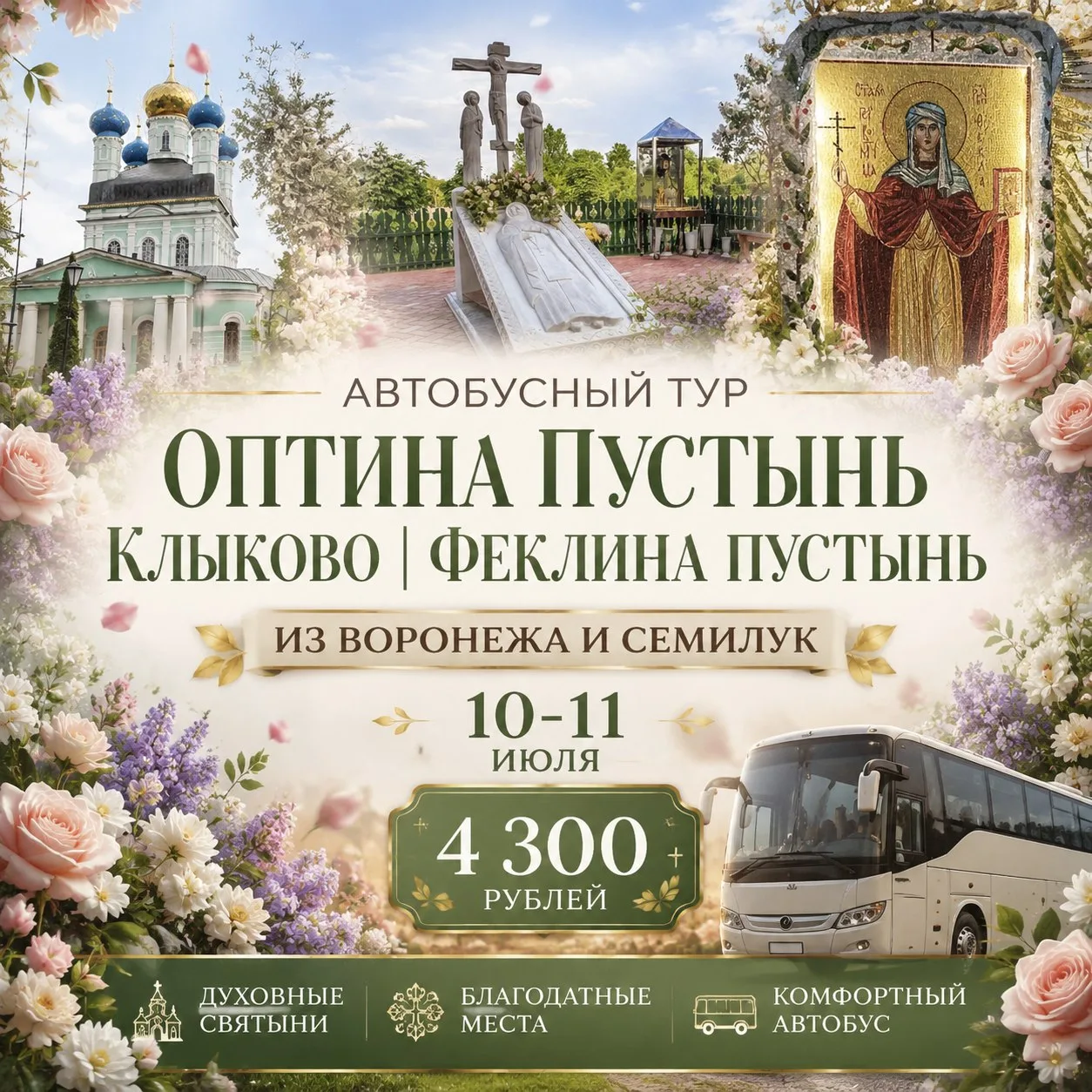 Приглашаем вас в благодатный паломнический тур по святым обителям Калужской земли — местам, где века