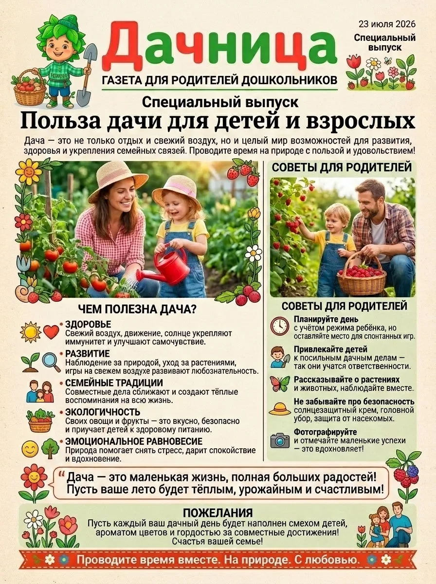 🤗 Дача - место, где растут не только овощи, ягоды и фрукты, но и счастливые дети! 🏡✨

🫶🏻 Сегодня