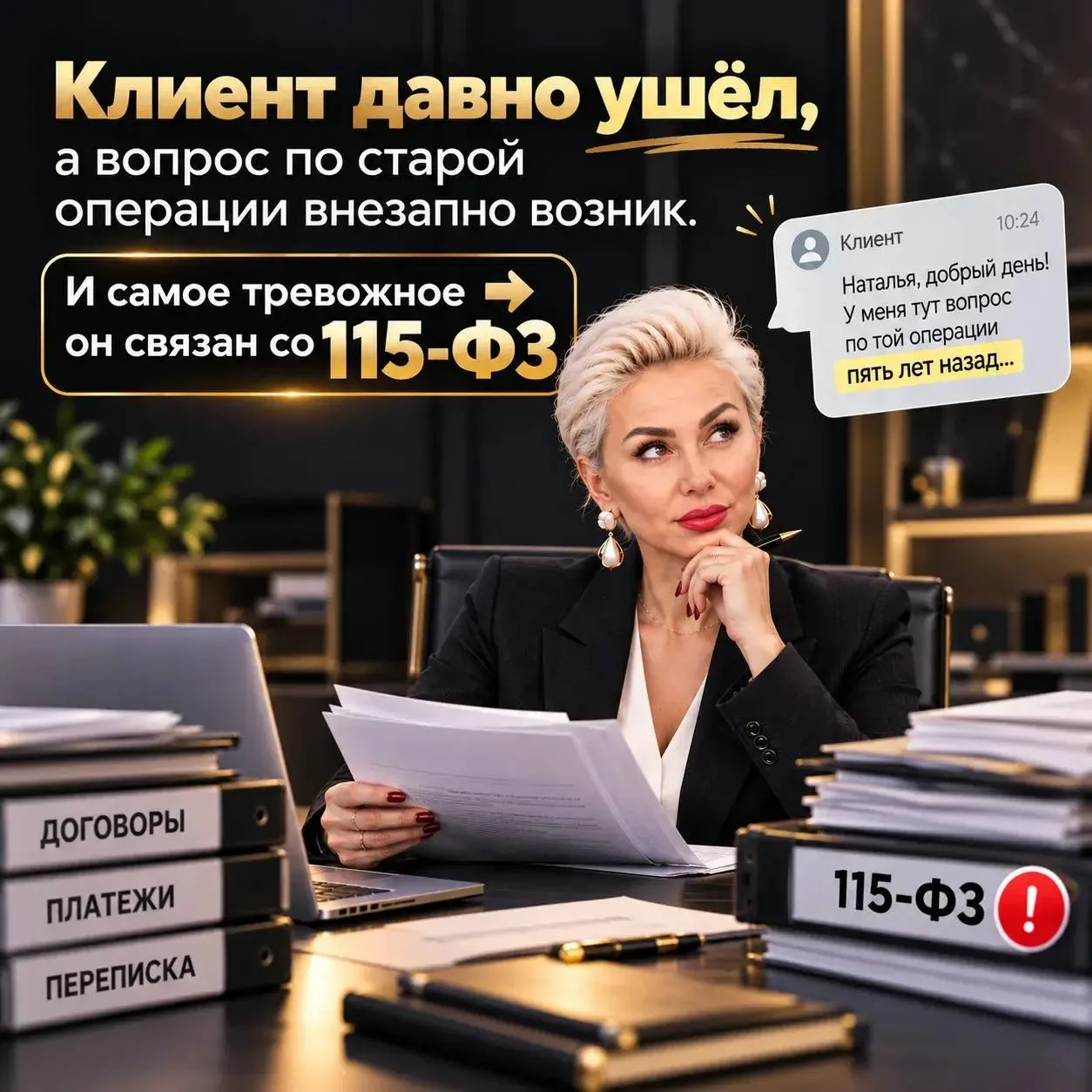 Клиент давно ушёл, а вопрос по старой операции внезапно возник. И самое тревожное ➡️ он...