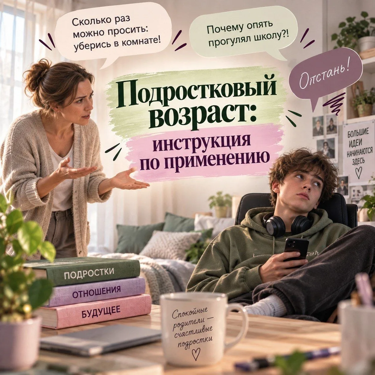«Сколько раз можно просить: уберись в комнате!»