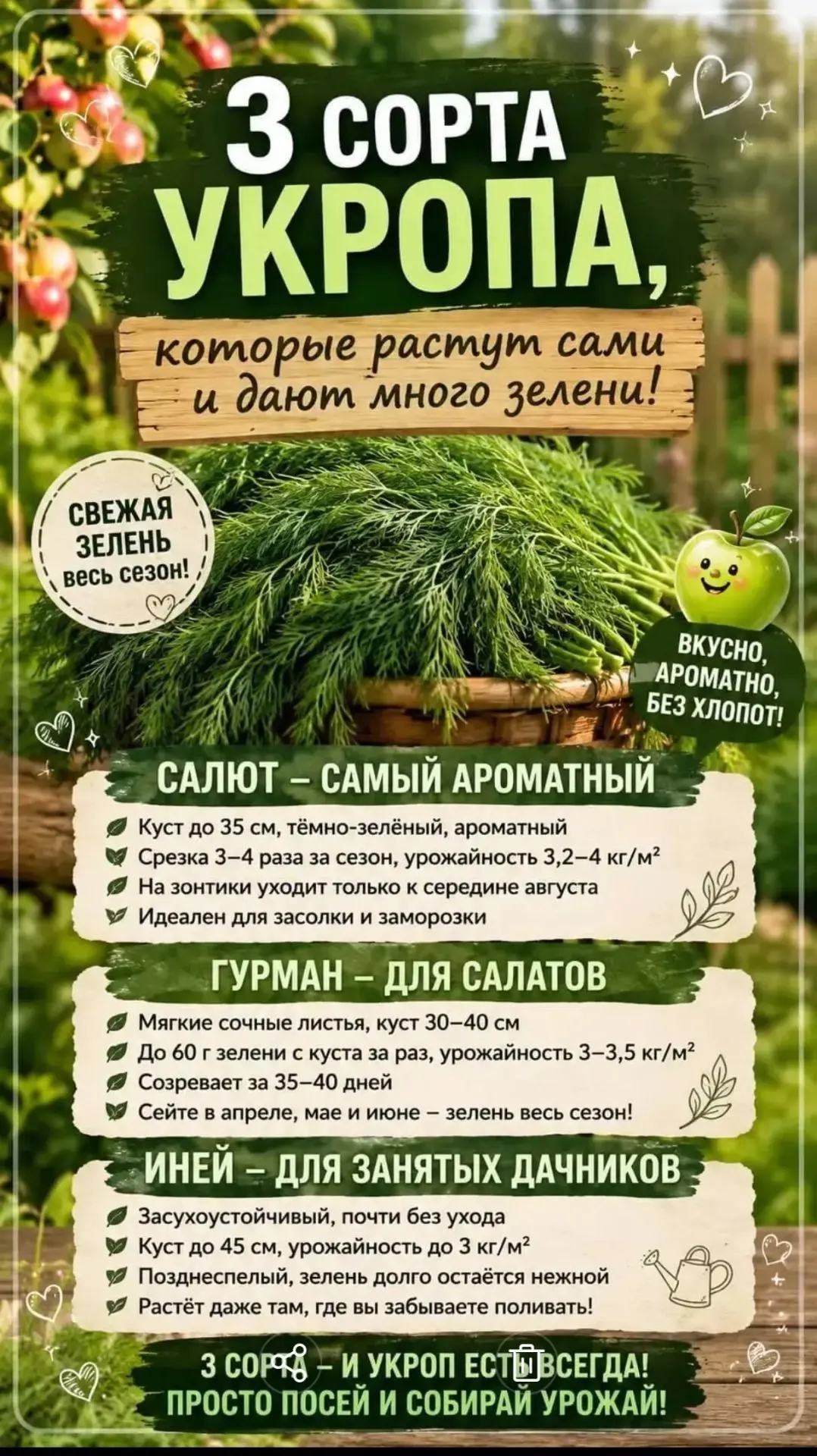 Хотите, чтобы укроп рос сам, а зелени было море? 🌿