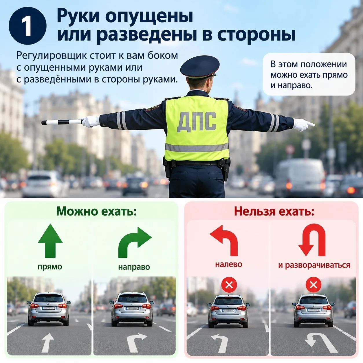 Жесты регулировщика, которые должен помнить каждый водитель