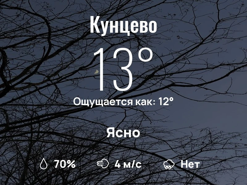 Что с погодой в Кунцево?