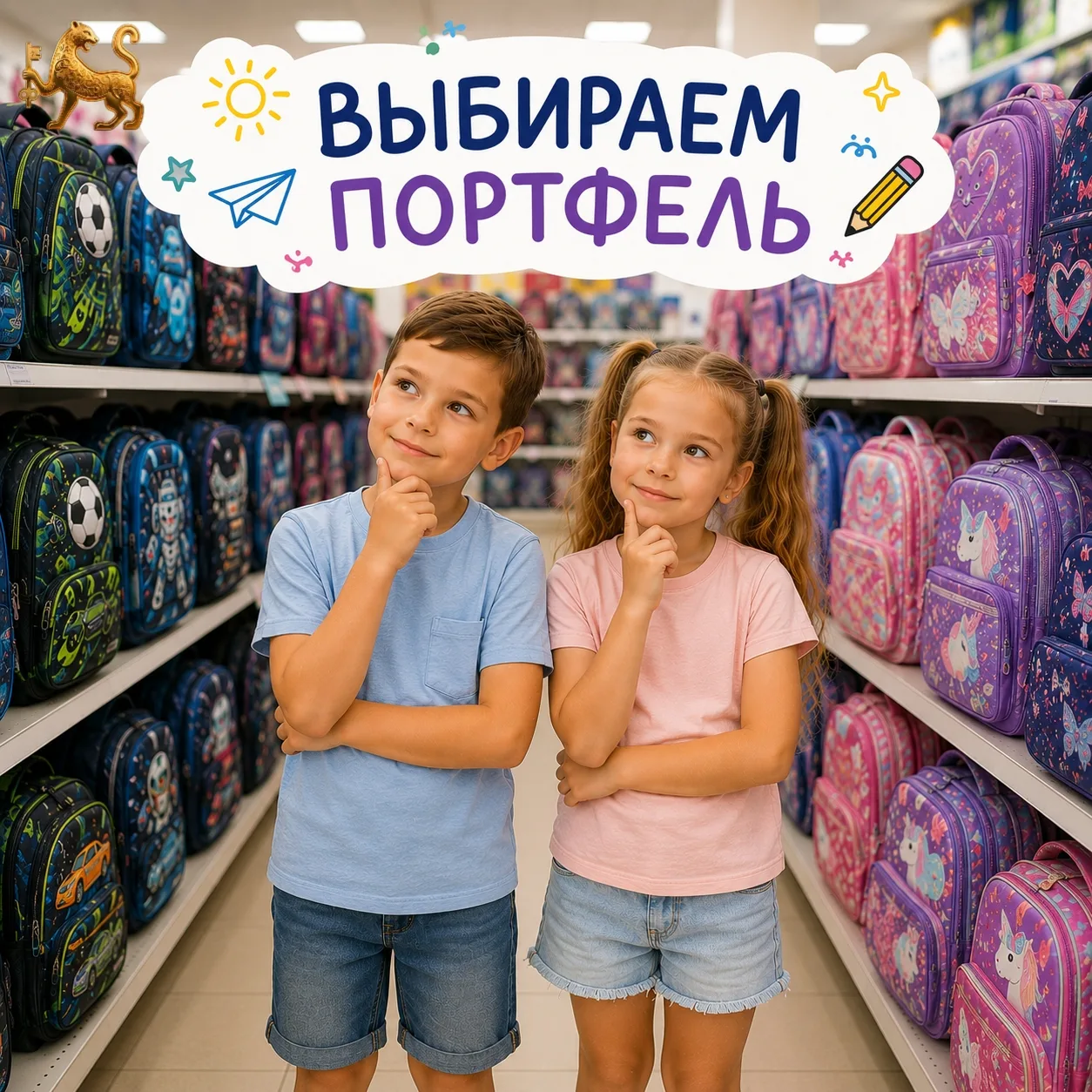📢 Выбираем портфель 🎒✨

Наши герои пришли с родителями в магазин за самым главным школьным аксессу