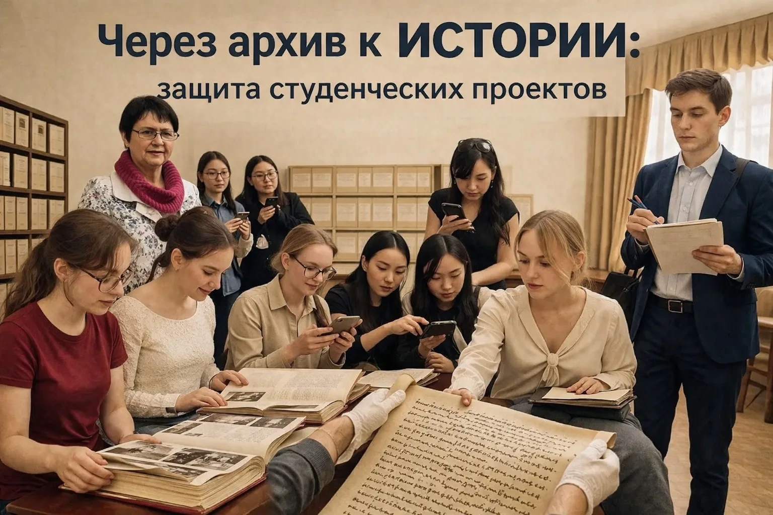 ❗В Государственном архиве Астраханской области успешно завершилась практика студентов-историков 3 ку