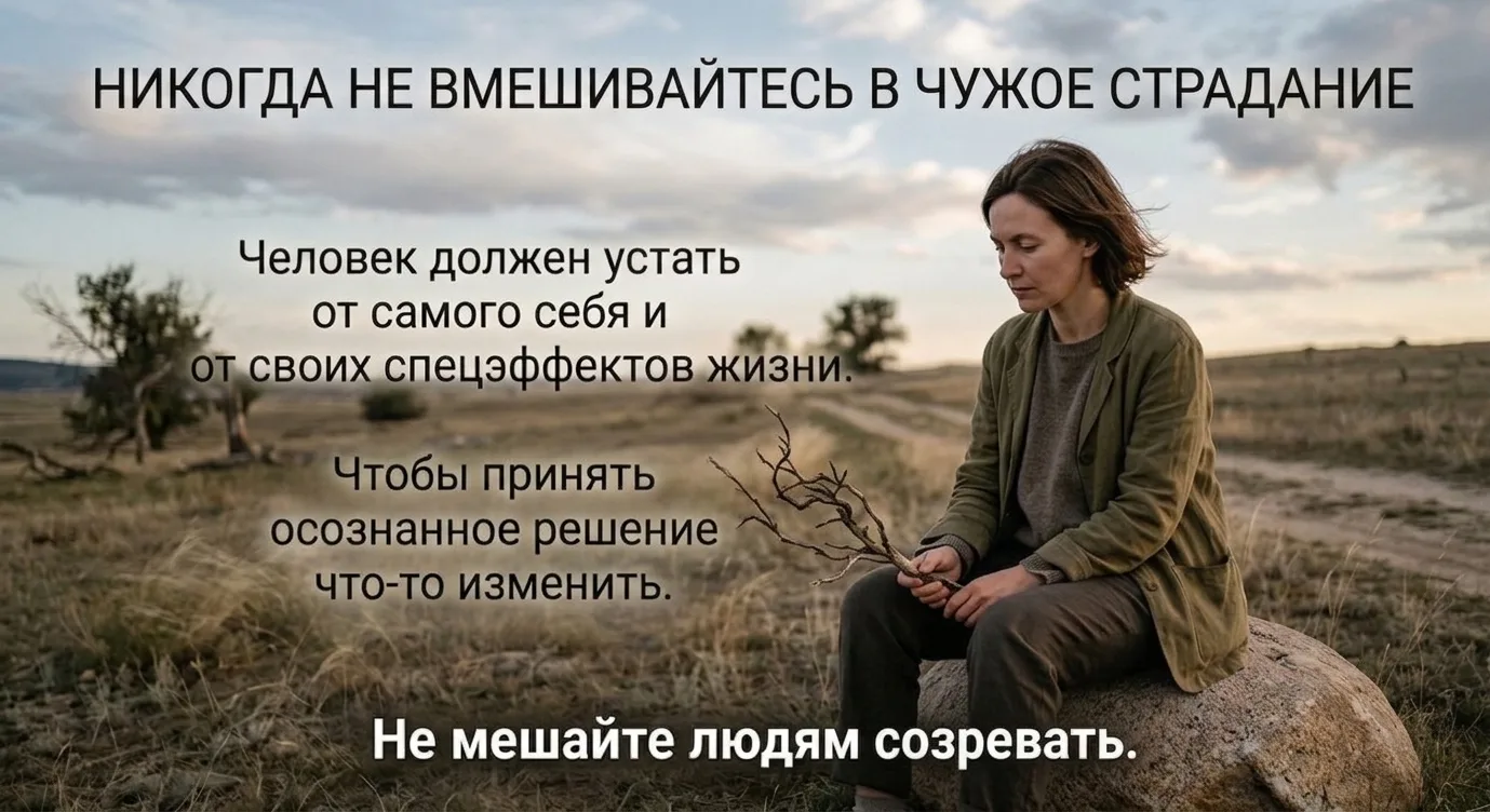 Никогда не вмешивайтесь в чужое страдание.
