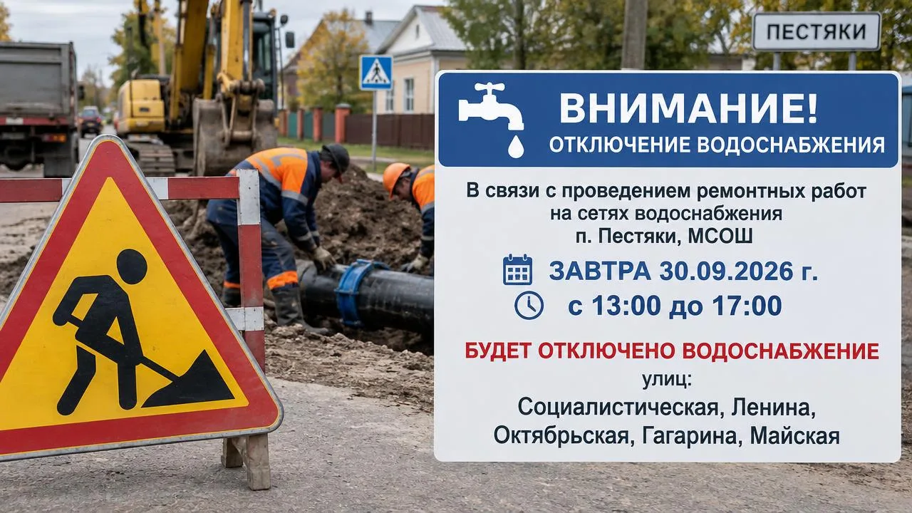 В связи с проведением ремонтных работ на сетях водоснабжения п. Пестяки, МСОШ завтра 30...