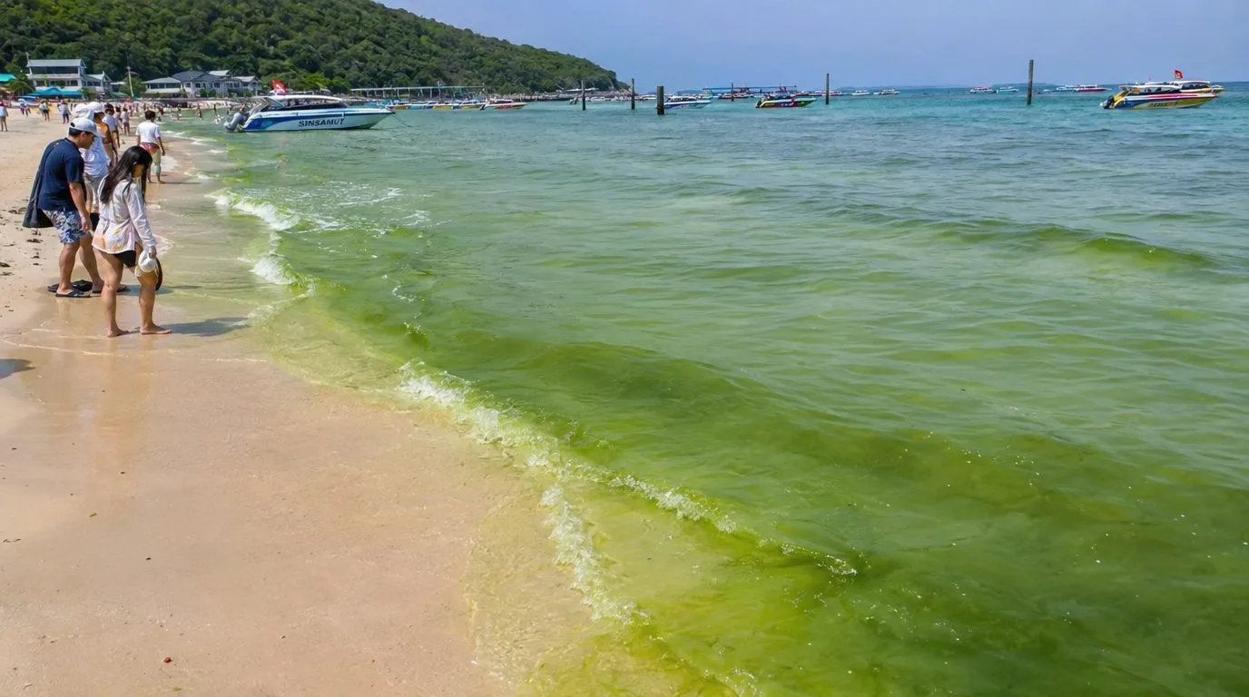 Зеленое море у Ко Лана: почему вода на пляжах Паттайи изменила цвет