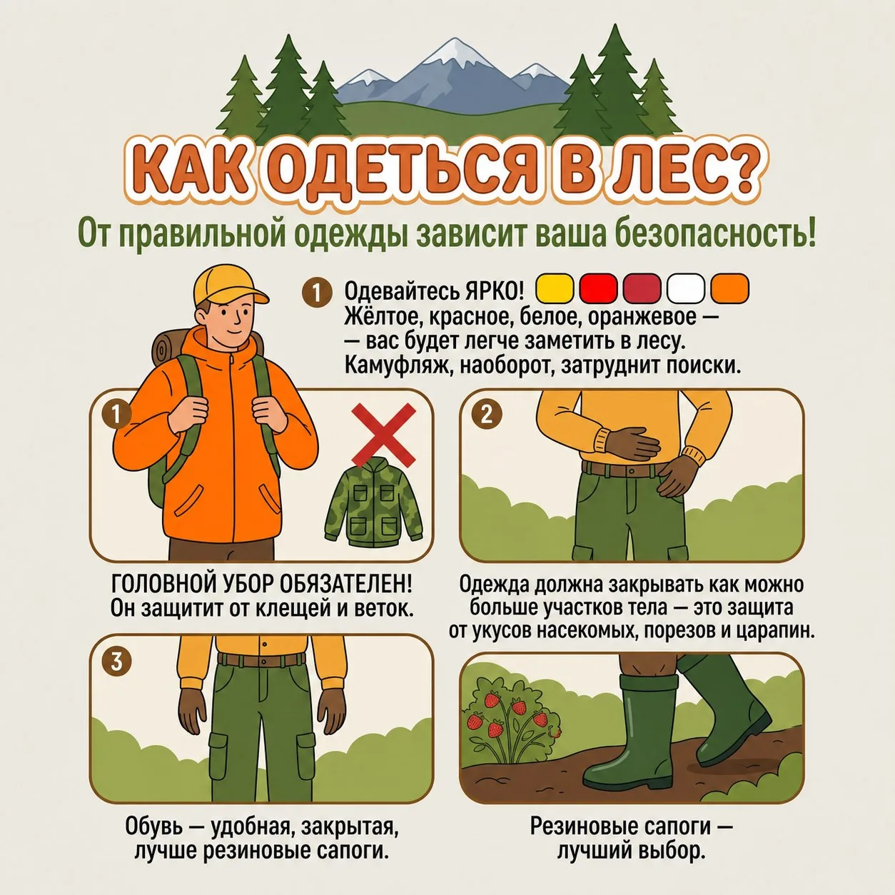 🌿 Собираетесь в лес? Помните о безопасности! 🌿