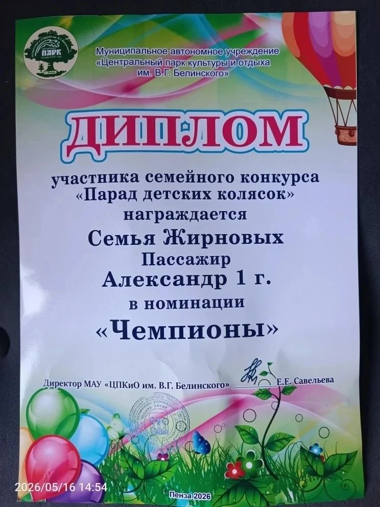 Маленькие чемпионы: семья Жирновых на Параде колясок. 16 мая в Центральном парке им. В....