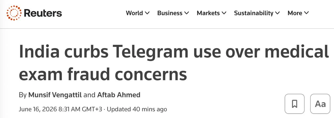 Индия до 22 июня заблокировала мессенджер Telegram, заявив о его использовании для «мошенничества в 