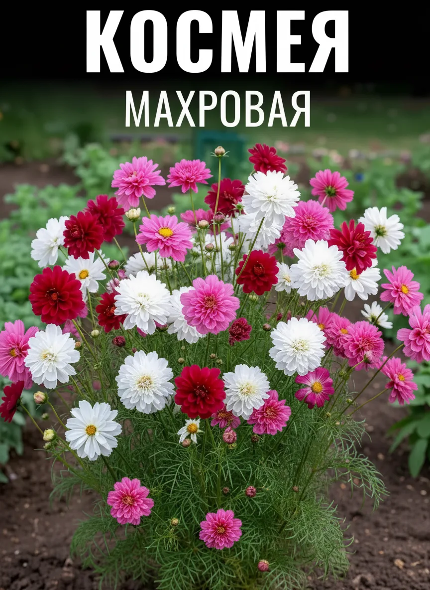 🌼✨ Откройте для себя настоящее цветочное волшебство с семенами Космеи махровой Кнопка! Эти удивитель