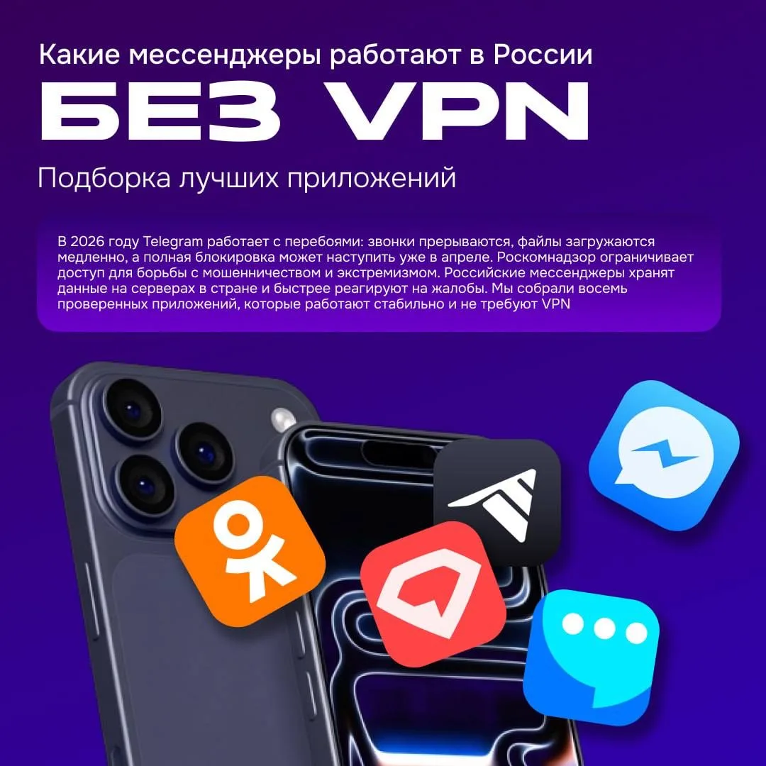 Восемь мессенджеров, которые работают в России без VPN.  Telegram могут полностью заблокировать 1 ап