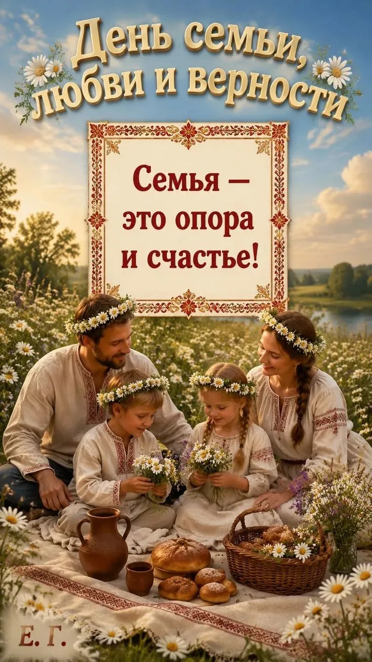 🌼 С Днём семьи, любви и верности! 💑

Сегодня 8 июля — праздник самых тёплых объятий, искренних улы