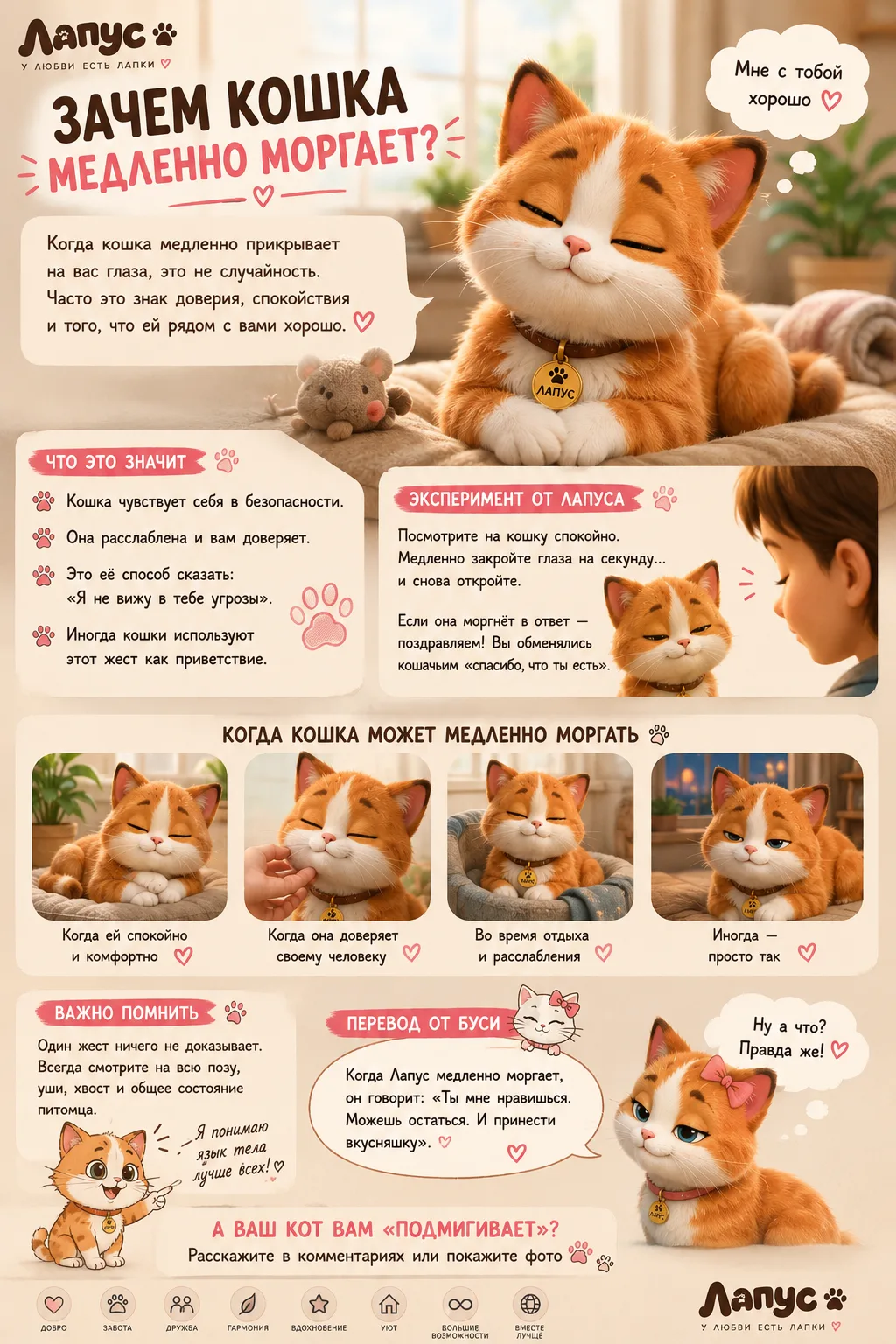 🐱 **ФАКТ ЛАПУС: ЗАЧЕМ КОШКА МЕДЛЕННО МОРГАЕТ?**