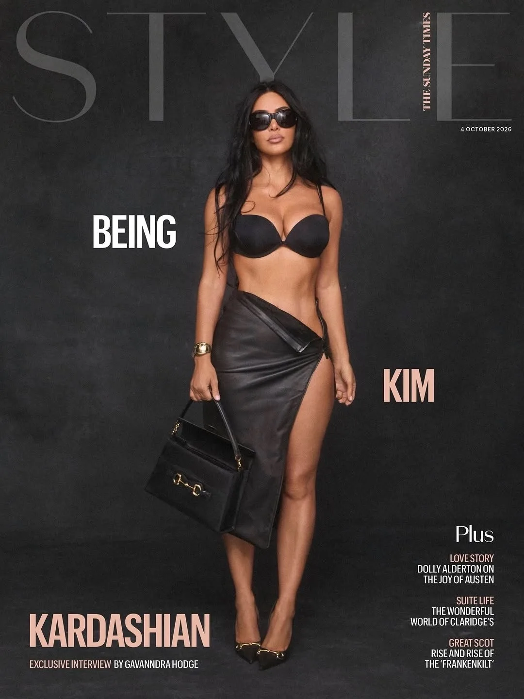 Ким Кардашьян раздевается в свежей съёмке для  The Sunday Times Style.