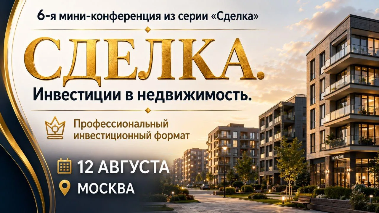 12 августа состоится шестая конференция «Сделка. Инвестиции в недвижимость»