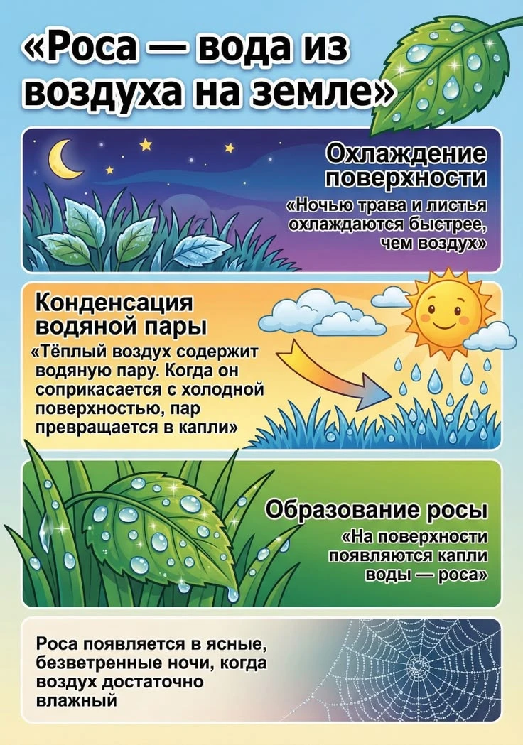 ☁️🌿 Маленькое чудо утра: как появляется роса?

Вы когда-нибудь просыпались пораньше и выбегали на у