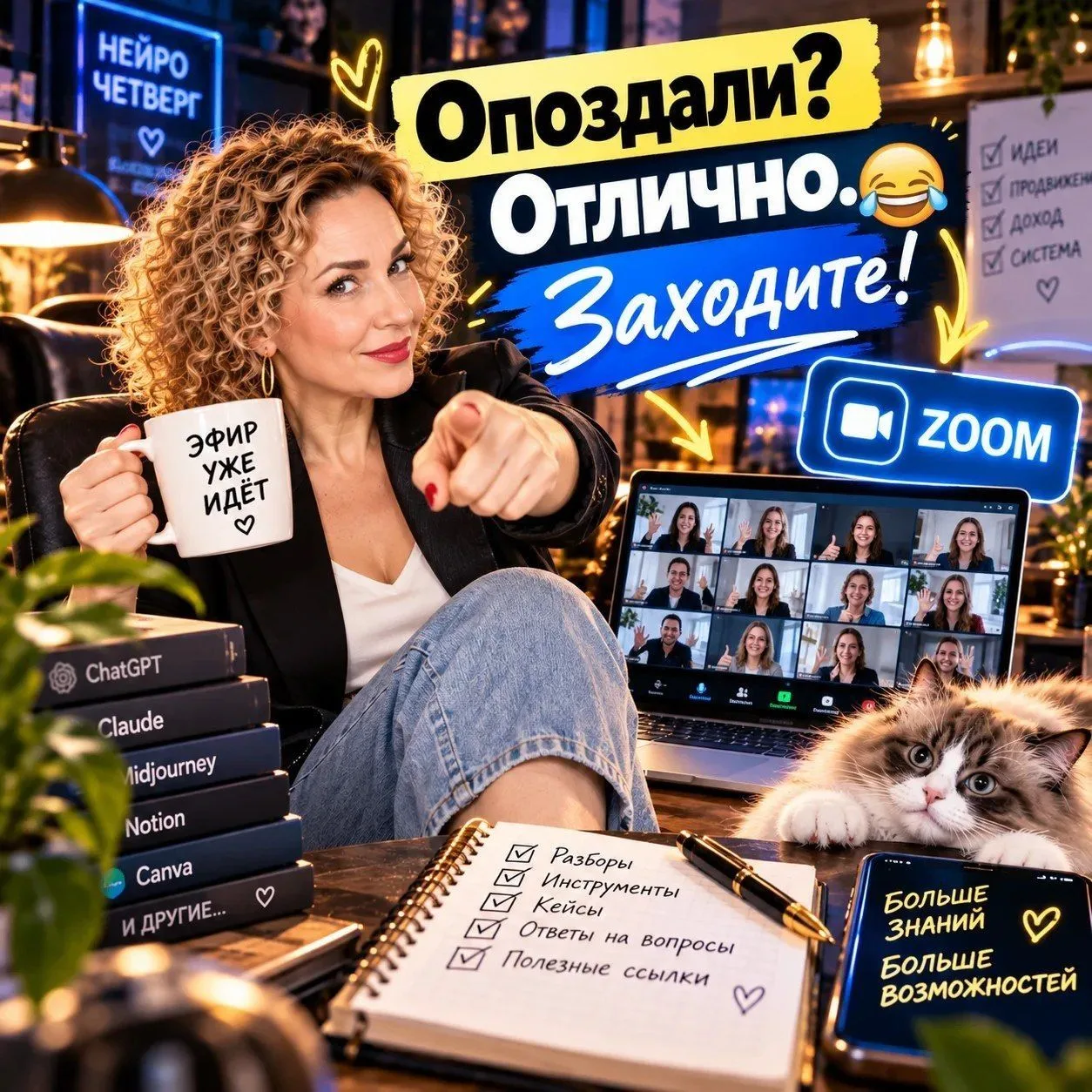 НЕЙРОчетверг уже идёт — и нет ни одной причины не зайти на эфир.