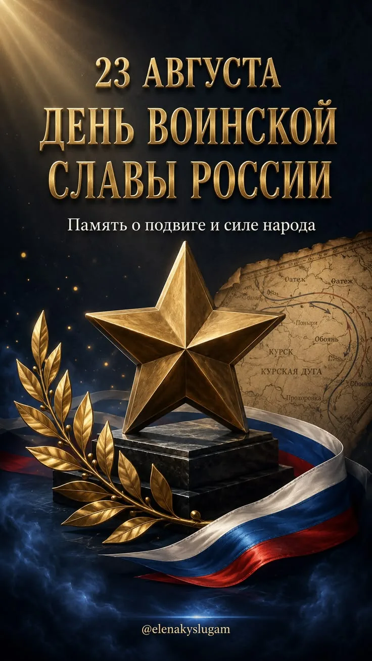 Сегодня, 23 августа 2026 года, Россия отмечает День воинской славы. Эта дата установлен...