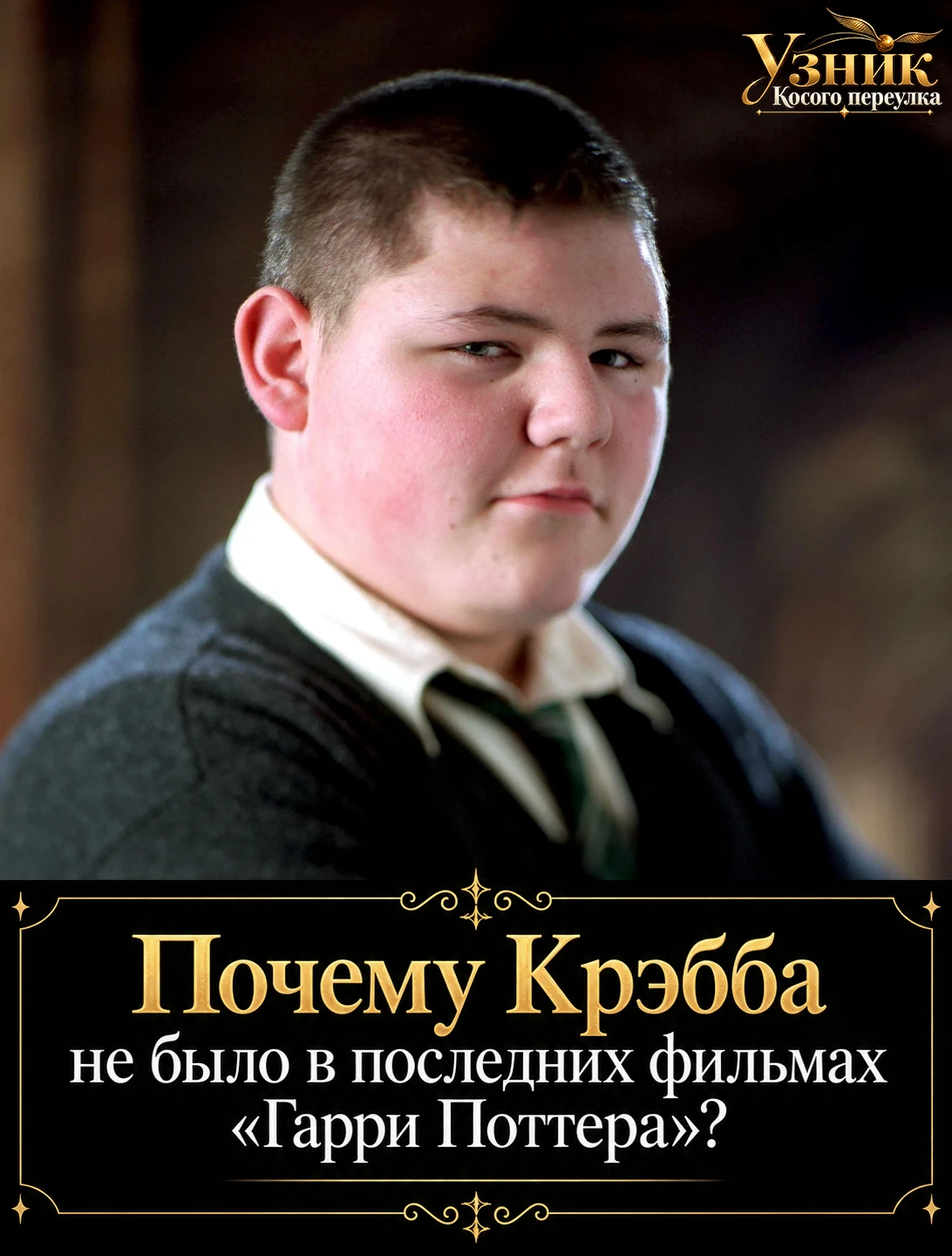 Почему Крэбба не было в последних фильмах «Гарри Поттера»? ⚡️