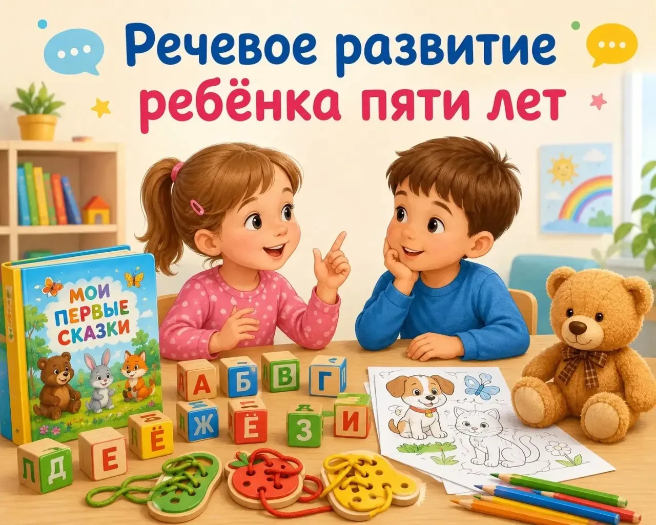 В возрасте пяти лет речь становится связной, логичной и понятной не только близким, но и посторонним