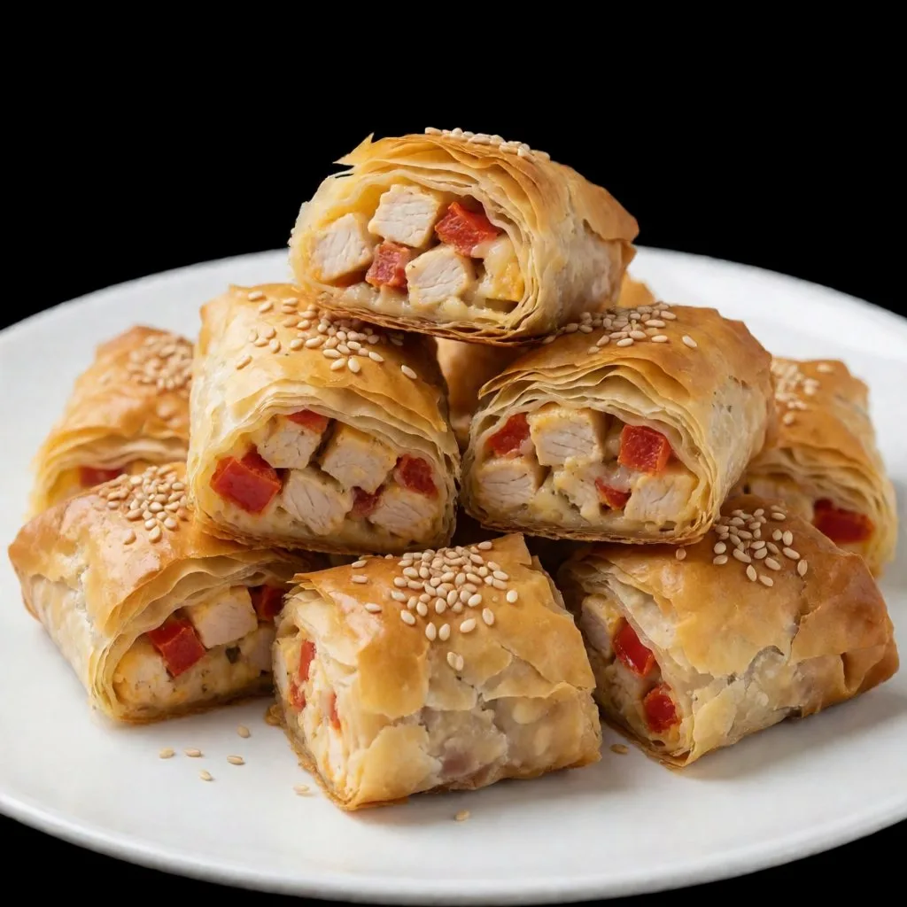 🥟 Хрустящие рулетики из теста фило с курицей