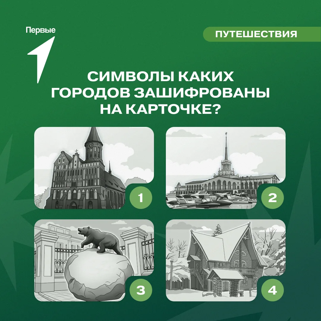 😉 Узнаешь эти места с первого взгляда?

На карточке Движения Первых собраны самые известные символы