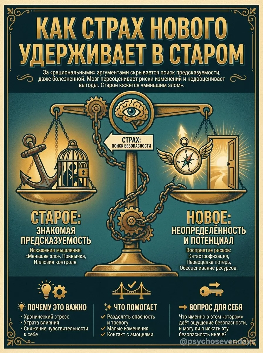 Как страх нового удерживает в старом 😶