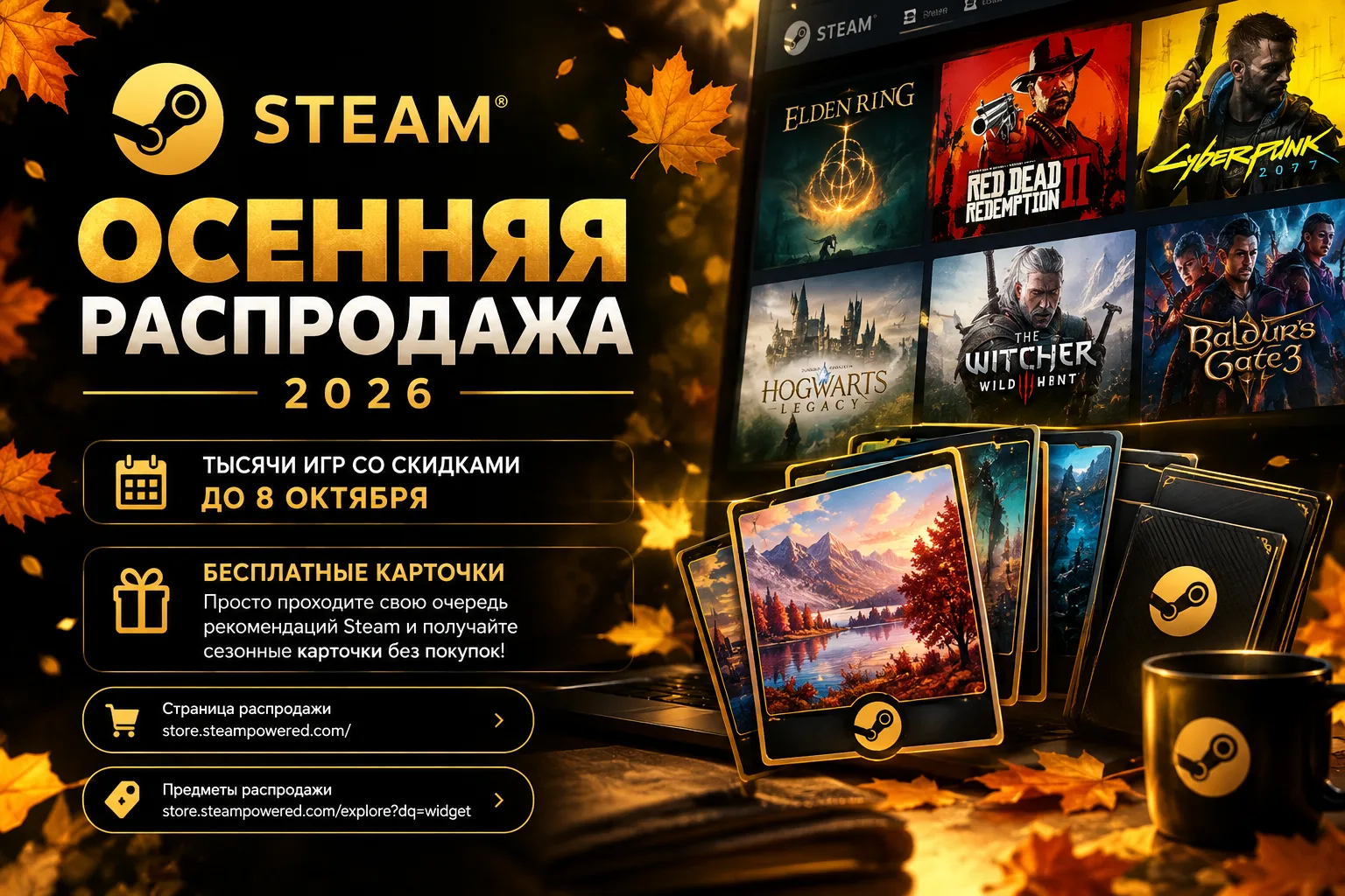 🍂 ОСЕННЯЯ РАСПРОДАЖА STEAM 2026 🎮