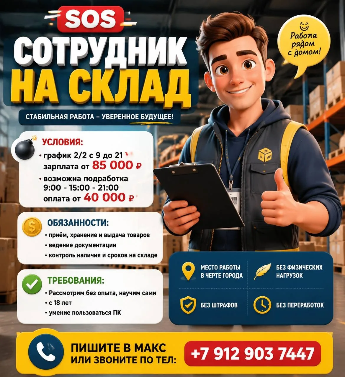🆘 Сотрудник на склад