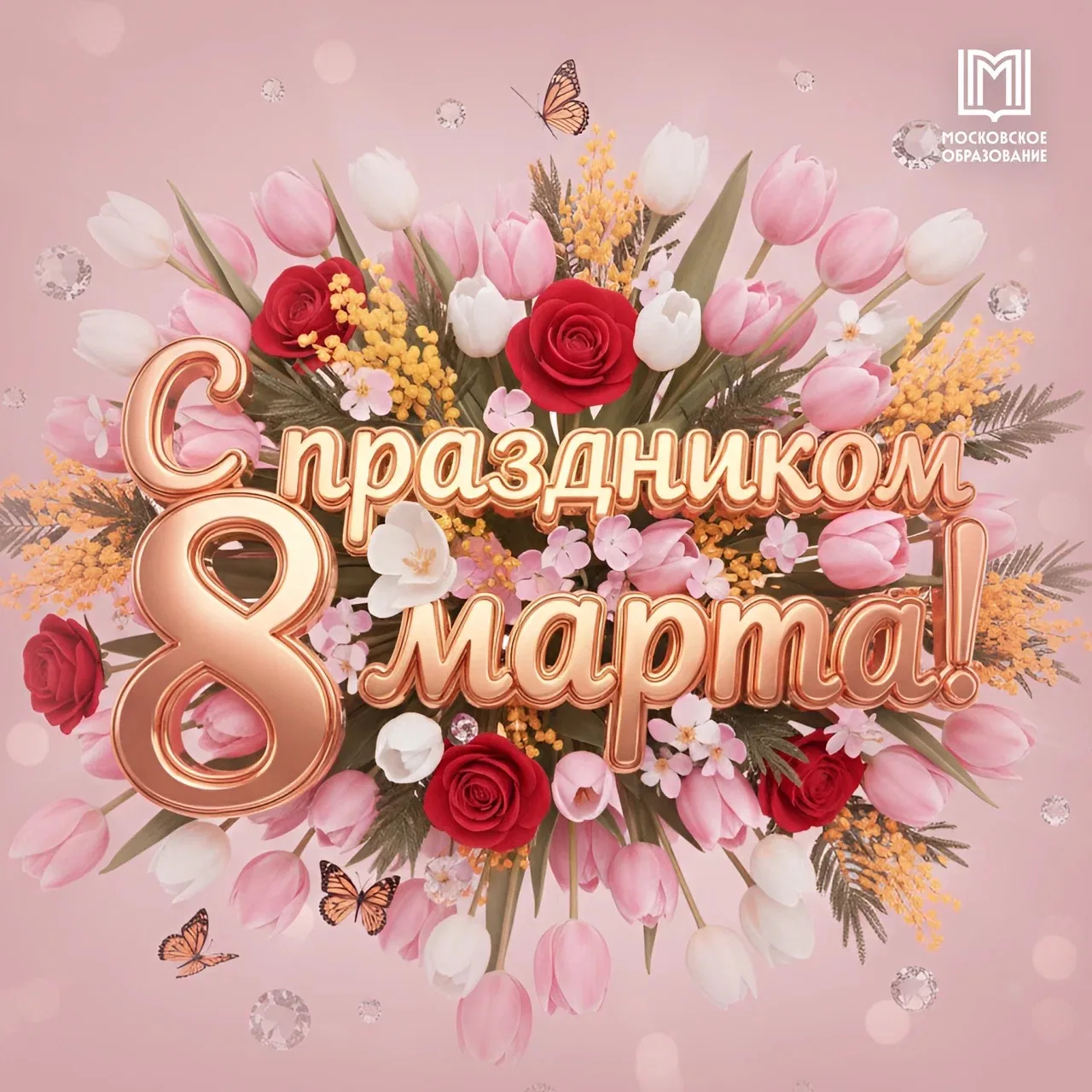 🌷С 8 Марта, дорогие наши женщины и девочки! 🌷  Поздравляем прекрасную половину нашей школы — учителе