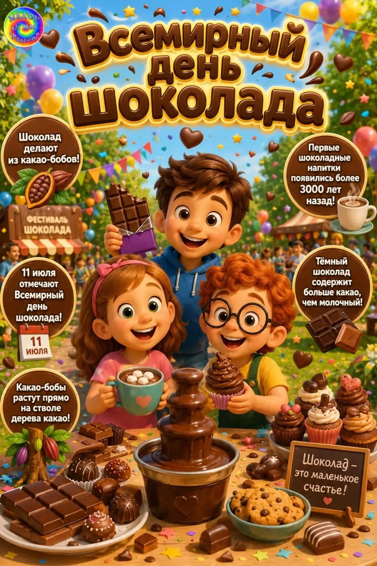 ✨СЛАДКИЙ ПРАЗДНИК: 11 ИЮЛЯ — ВСЕМИРНЫЙ ДЕНЬ ШОКОЛАДА!🍫✨

🎉Сегодня у нас есть отличный повод для ра