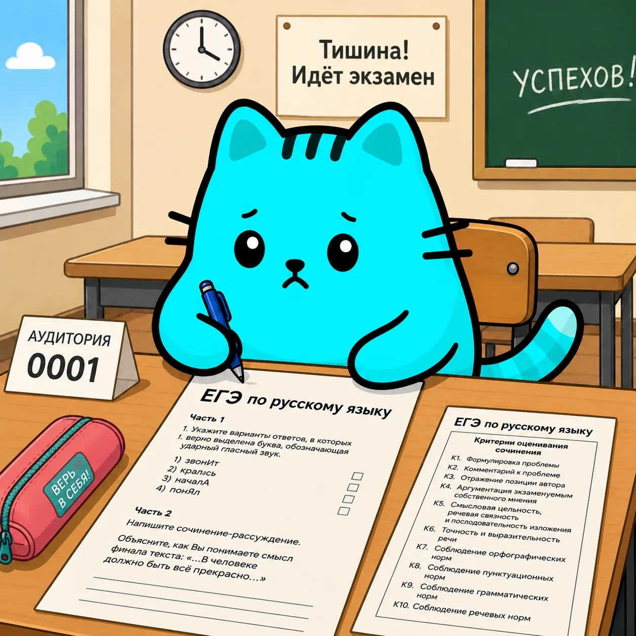 ❗Сегодня  ЕГЭ по русскому языку❗