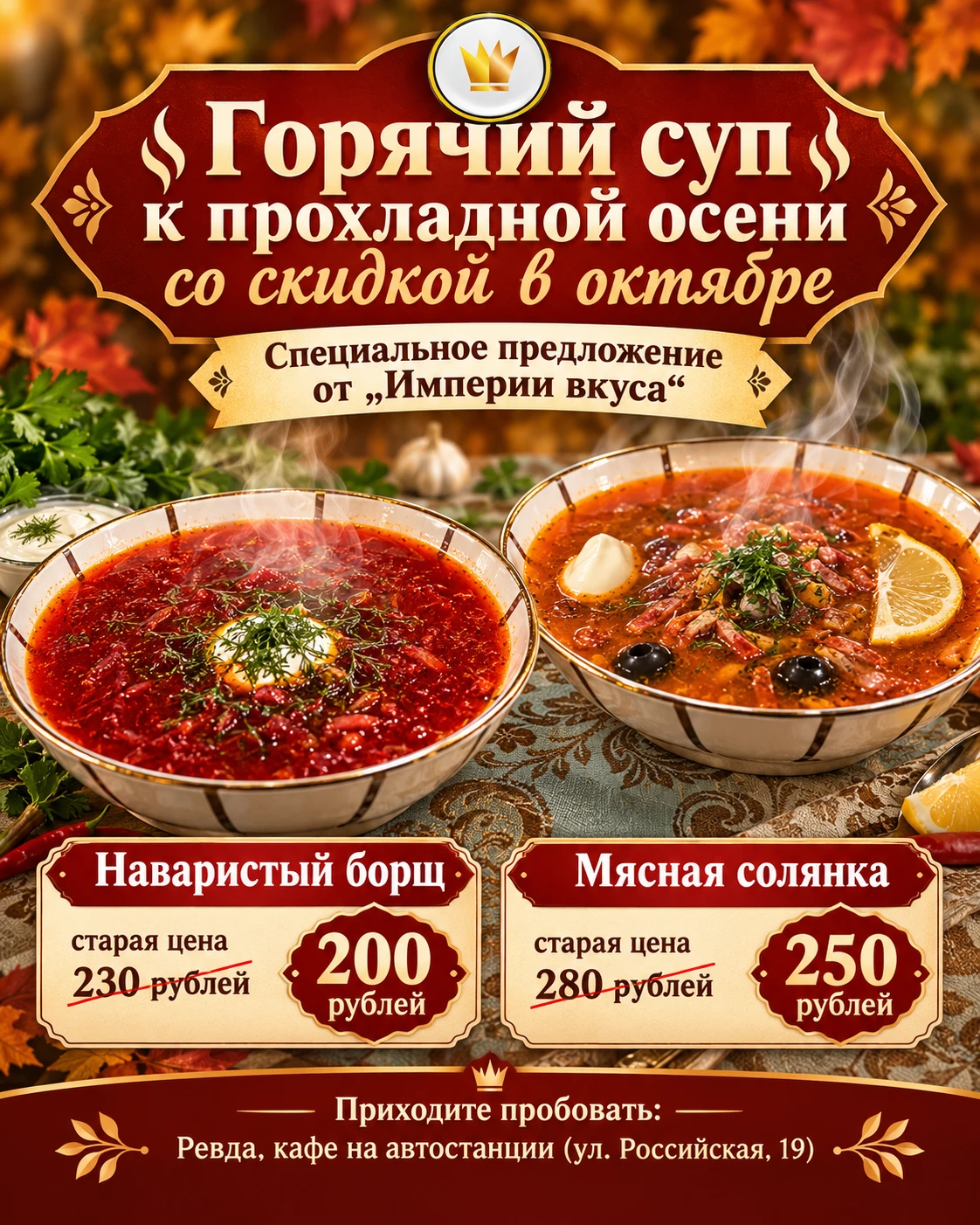 Вот и октябрь! 🍁 А значит, новая акция на наше меню!