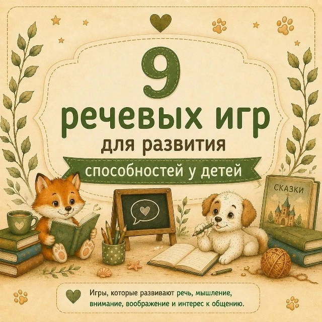 9 речевых игр для развития способностей у детей.