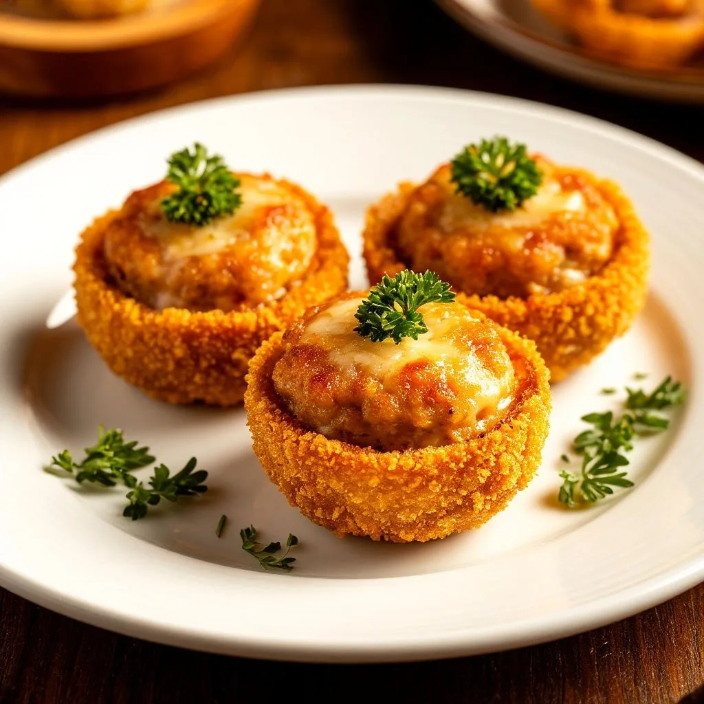 Шампиньоны с сыром в панировке в аэрогриле 🍄🧀