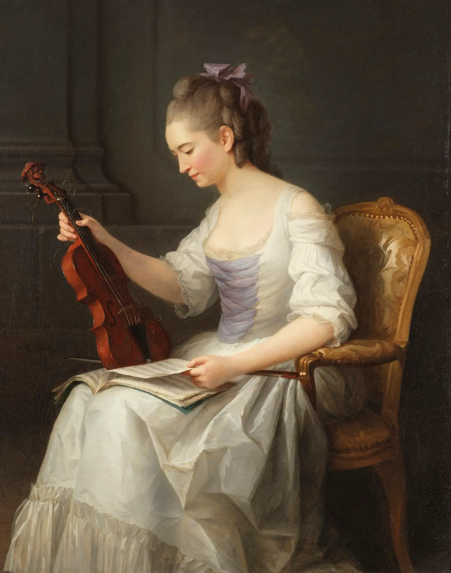 «Портрет скрипачки» 
1773 г.
Анна Валлайе-Костер  
Национальный музей Швеции, Стокгольм.
 
В XVIII в