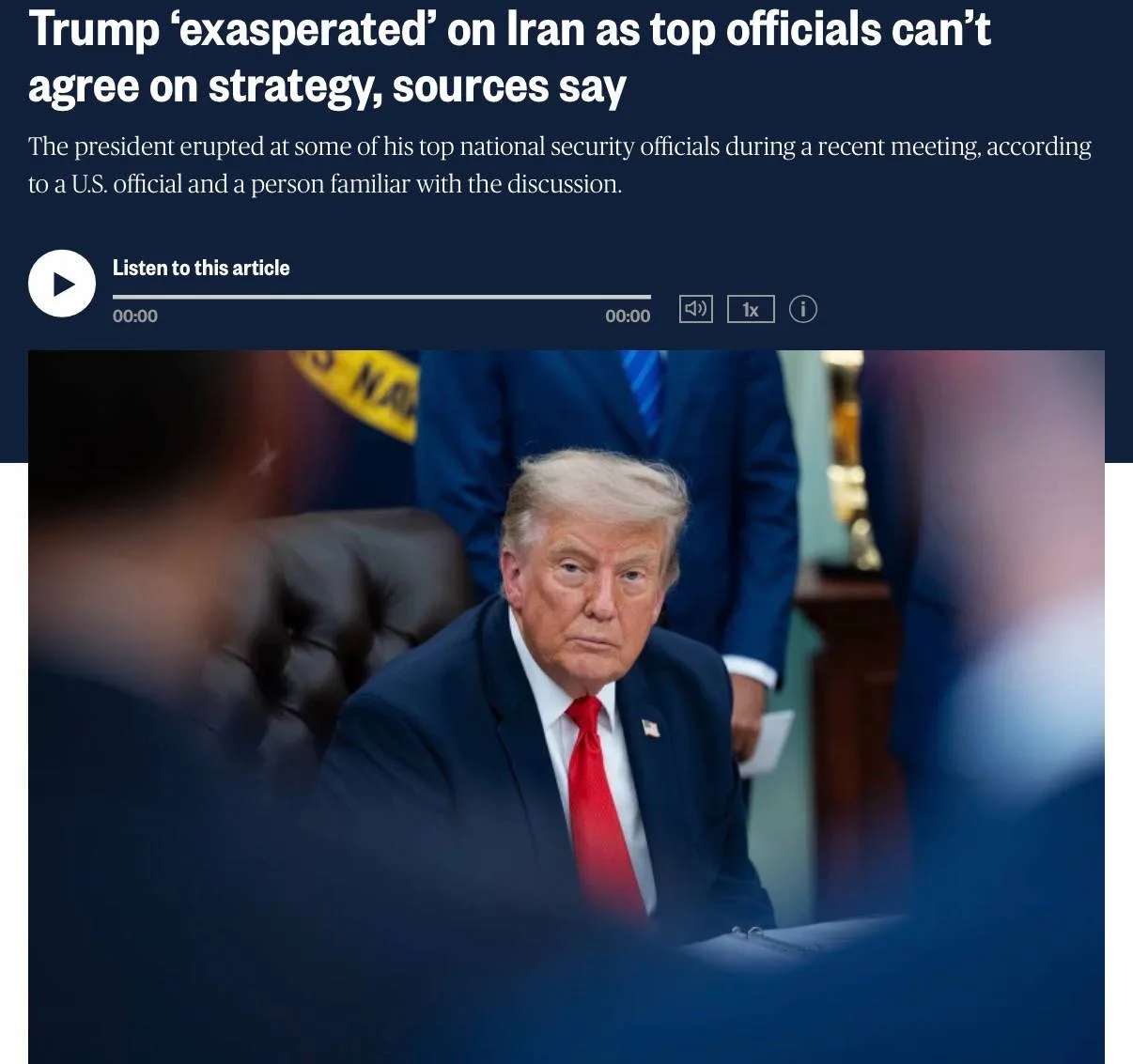 ⚡️Трамп всё больше недоволен тем, что его команда не может согласовать стратегию по Ирану, — NBC New